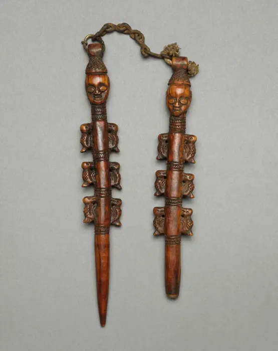 Framed Print : Pair of Staffs (Edan), Nigeria, 19th century or before. Creator: Unknown Framed Print : Pair of Staffs (Edan), Nigeria, 19th century or before. Creator: Unknown