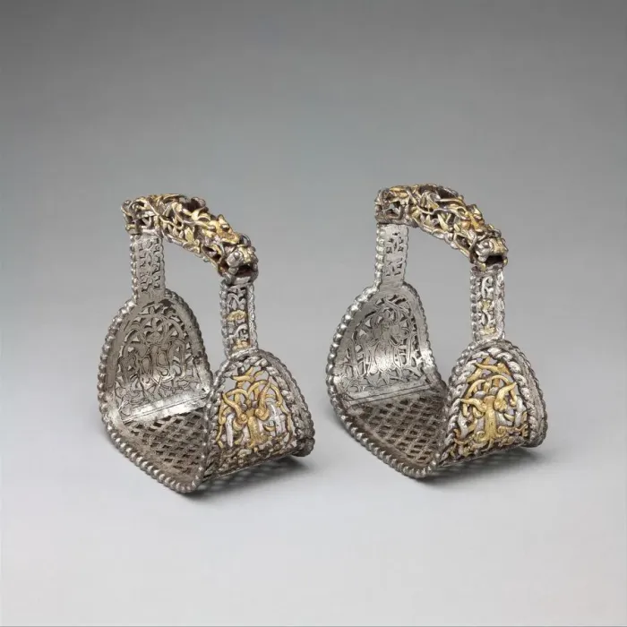 Framed Print : Pair of Stirrups (yob), Tibetan or Mongolian, possibly 12th-14th century Framed Print : Pair of Stirrups (yob), Tibetan or Mongolian, possibly 12th-14th century