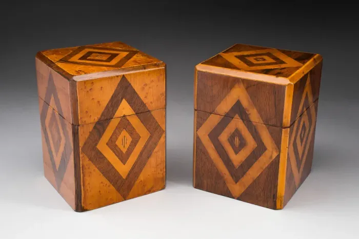 Framed Print : Pair of Tea Caddies, 1800 / 50. Creator: Unknown Framed Print : Pair of Tea Caddies, 1800 / 50. Creator: Unknown