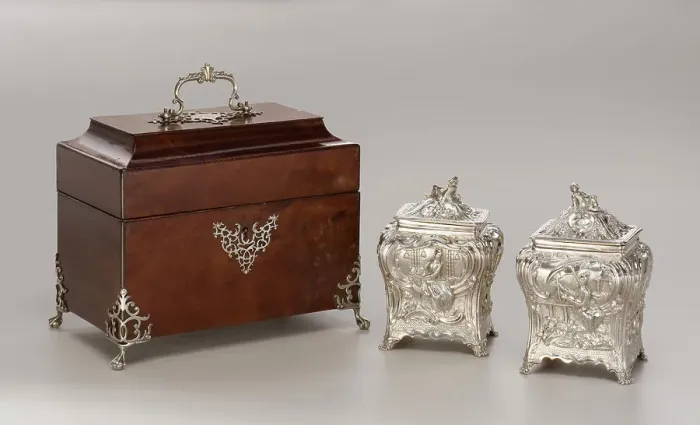 Framed Print : Pair Of Tea Canisters With Case, 1769 / 70. Creator: Pierre Gillois Framed Print : Pair Of Tea Canisters With Case, 1769 / 70. Creator: Pierre Gillois