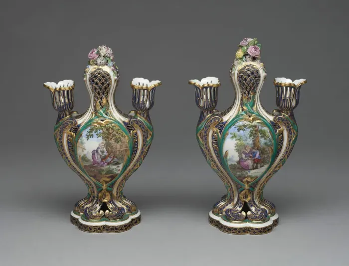 Framed Print : Pair of Vases (Pots Pourris aBobeches), Sevres, c. 1759 Framed Print : Pair of Vases (Pots Pourris aBobeches), Sevres, c. 1759