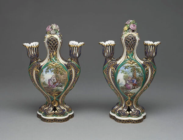 Pair of Vases (Pots Pourris aBobeches), Sevres, c. 1759