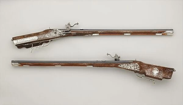 Pair of Wheellock Rifles Made for Emperor Leopold I (1640-1705), Bohemian, Prague