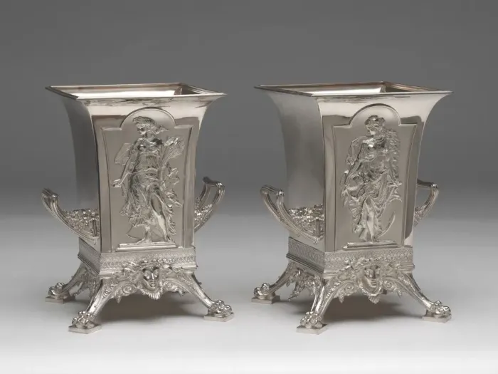 Framed Print : Pair of Wine Coolers, 1873. Creator: Tiffany & Co Framed Print : Pair of Wine Coolers, 1873. Creator: Tiffany & Co