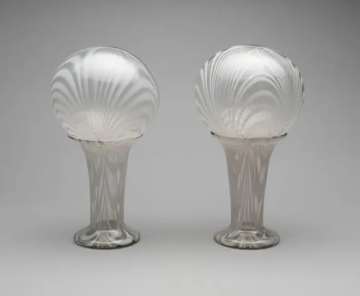 Framed Print : Pair of Witch Balls with Vases, 1850 / 75. Creator: Unknown Framed Print : Pair of Witch Balls with Vases, 1850 / 75. Creator: Unknown