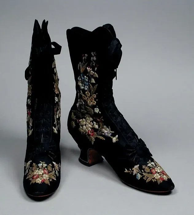 Framed Print : Pair of woman's boots, c.1885. Creator: Unknown Framed Print : Pair of woman's boots, c.1885. Creator: Unknown