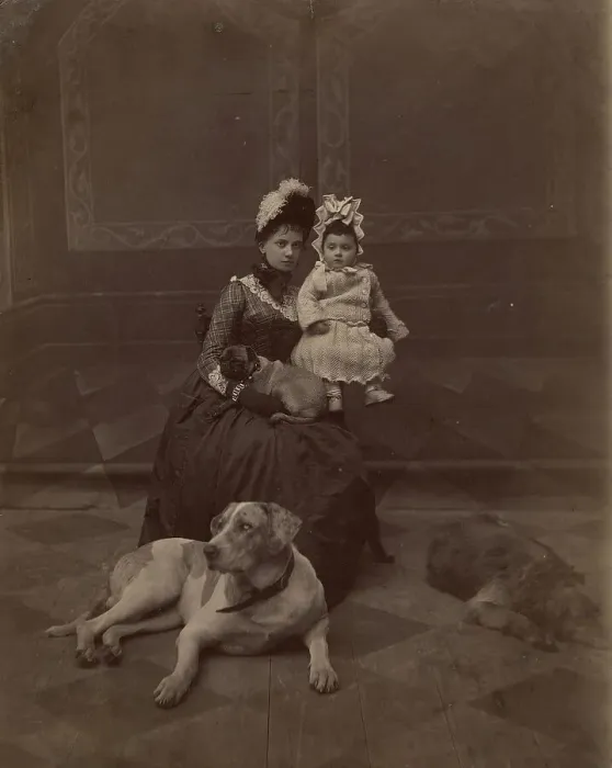 Framed Print : Paired portrait of a young woman and child, 1890. Creator: Unknown Framed Print : Paired portrait of a young woman and child, 1890. Creator: Unknown