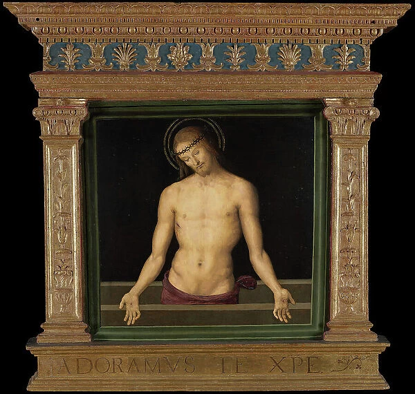 Pala dei Decemviri: The Man of Sorrows, 1495-1496. Creator: Perugino (ca. 1450-1523)