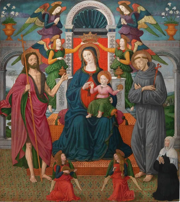 Framed Print : Pala Rigoli. Madonna and the Child enthroned between Saint John the Baptist, Saint Francis... Creator: Gozzoli, Benozzo (ca 1420-1497) Framed Print : Pala Rigoli. Madonna and the Child enthroned between Saint John the Baptist, Saint Francis... Creator: Gozzoli, Benozzo (ca 1420-1497)