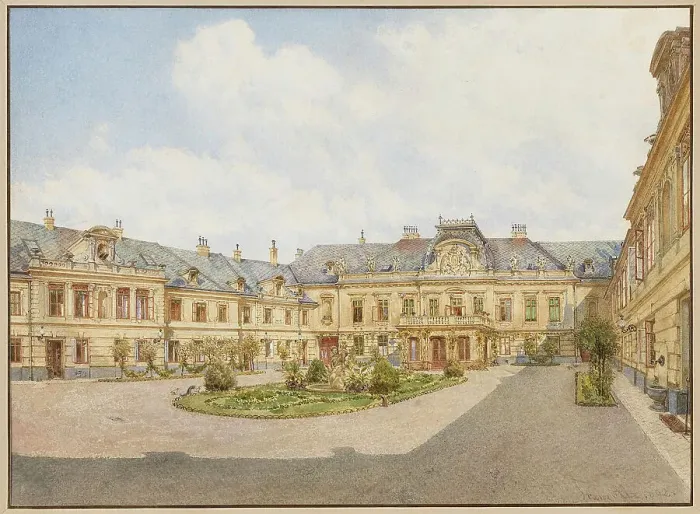 Framed Print : Palace of Archduke Karl Ludwig of Austria in Vienna, view of the courtyard, 1892. Creator: Alt, Franz (1821-1914) Framed Print : Palace of Archduke Karl Ludwig of Austria in Vienna, view of the courtyard, 1892. Creator: Alt, Franz (1821-1914)