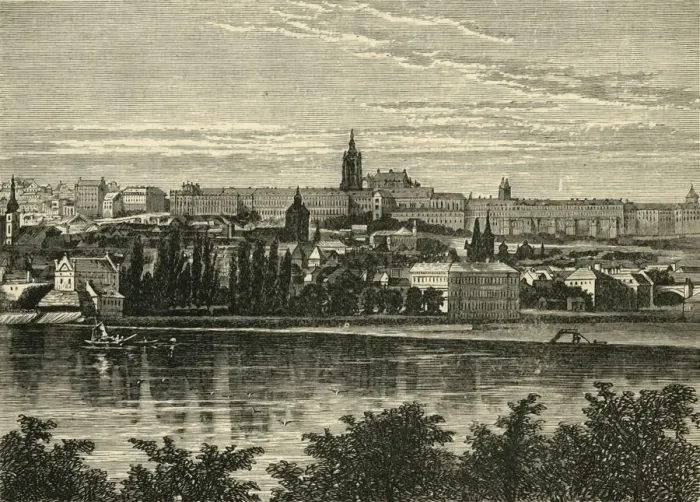 Framed Print : Palace of the Bohemian Kings and Cathedral of Hradschin, Prague, 1890. Creator: Unknown Framed Print : Palace of the Bohemian Kings and Cathedral of Hradschin, Prague, 1890. Creator: Unknown
