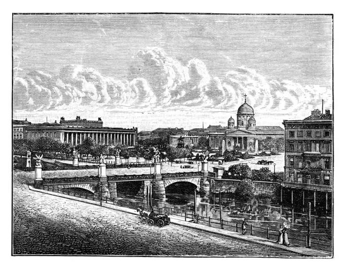 Framed Print : The Palace Bridge and Pleasure Garden, Berlin, Germany Framed Print : The Palace Bridge and Pleasure Garden, Berlin, Germany