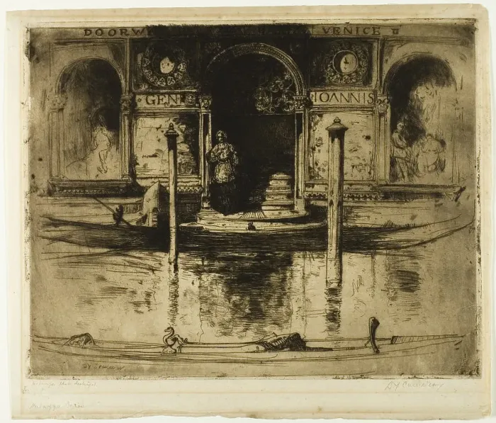 Framed Print : The Palace Doorway, plate 22 from the North Italian Set, 1895. Creator: David Young Cameron Framed Print : The Palace Doorway, plate 22 from the North Italian Set, 1895. Creator: David Young Cameron