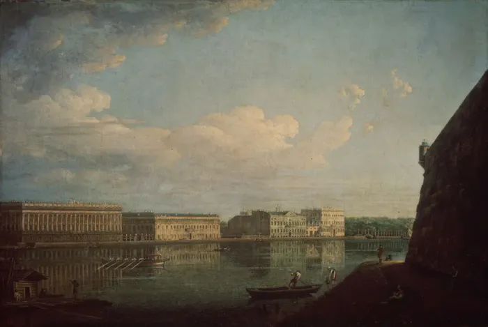 Framed Print : Palace Embankment as Seen from the Peter and Paul Fortress, 1794. Artist: Alexeyev Framed Print : Palace Embankment as Seen from the Peter and Paul Fortress, 1794. Artist: Alexeyev