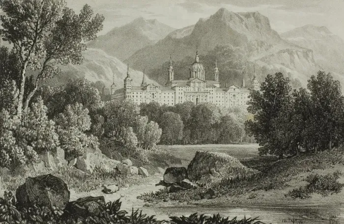 Framed Print : Palace of Escurial, 1824. Creator: James Duffield Harding Framed Print : Palace of Escurial, 1824. Creator: James Duffield Harding