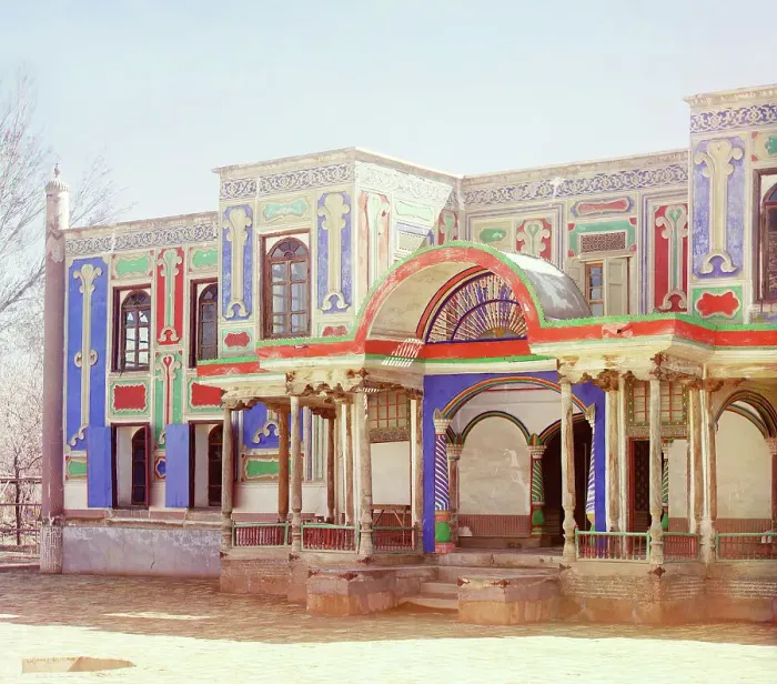 Framed Print : Palace - another façade, Bukhara, between 1905 and 1915. Creator: Sergey Mikhaylovich Prokudin-Gorsky Framed Print : Palace - another façade, Bukhara, between 1905 and 1915. Creator: Sergey Mikhaylovich Prokudin-Gorsky