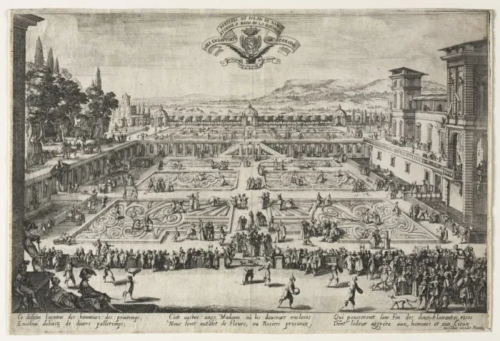 Framed Print : The Palace Gardens at Nancy, 1625. Creator: Jacques Callot (French, 1592-1635) Framed Print : The Palace Gardens at Nancy, 1625. Creator: Jacques Callot (French, 1592-1635)