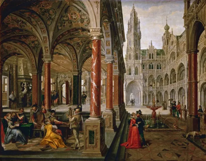 Framed Print : Palace with musicians Framed Print : Palace with musicians
