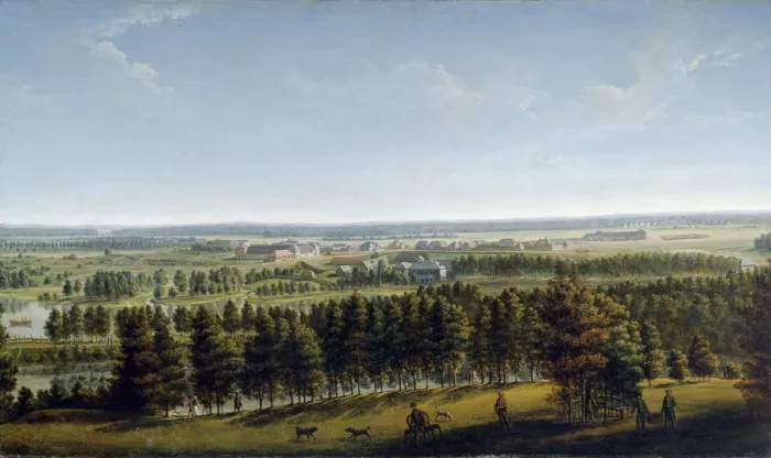 Framed Print : Palace Park as Seen from the Gatchina Palace, 1790s. Artist: Johann Jakob Mettenleiter Framed Print : Palace Park as Seen from the Gatchina Palace, 1790s. Artist: Johann Jakob Mettenleiter
