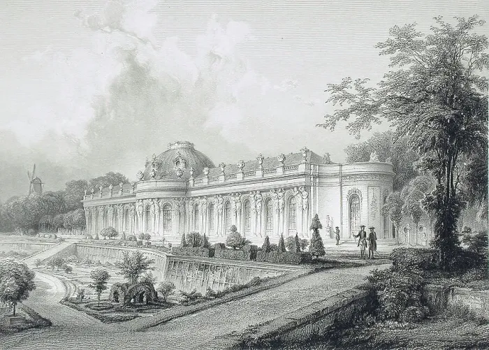 Framed Print : Palace of San Souci, early 19th century. Creator: Unknown Framed Print : Palace of San Souci, early 19th century. Creator: Unknown