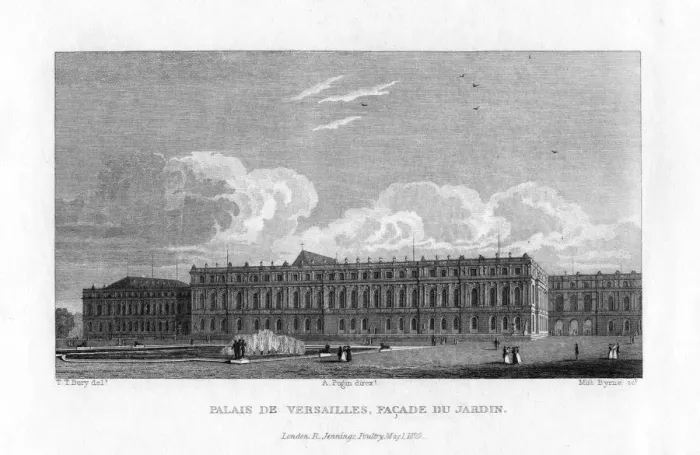 Framed Print : Palace of Versailles, near Paris, 1829. Artist: Byrne Framed Print : Palace of Versailles, near Paris, 1829. Artist: Byrne