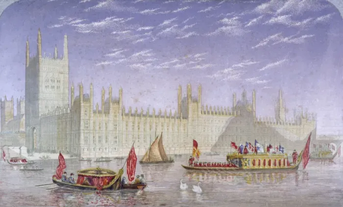 Framed Print : The Palace of Westminster, London, c1850. Artist: Kronheim & Co Framed Print : The Palace of Westminster, London, c1850. Artist: Kronheim & Co