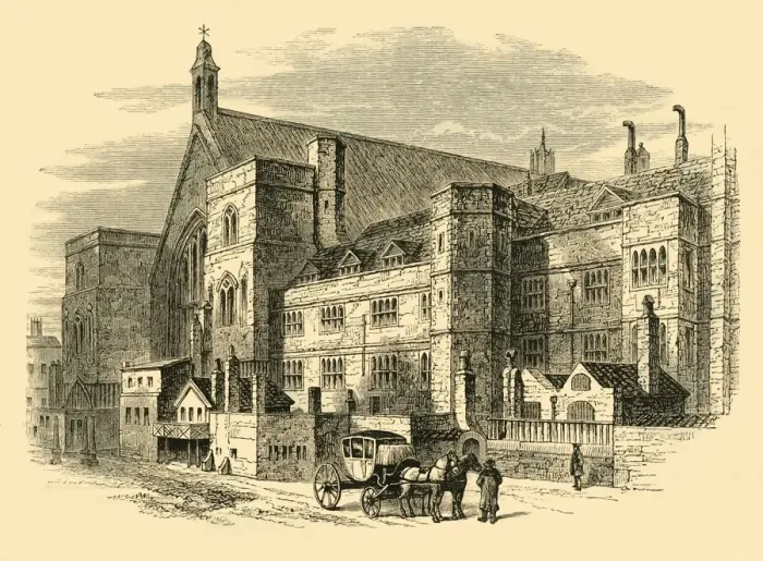 Framed Print : Palace Yard in the Eighteenth Century, 1881. Creator: Unknown Framed Print : Palace Yard in the Eighteenth Century, 1881. Creator: Unknown