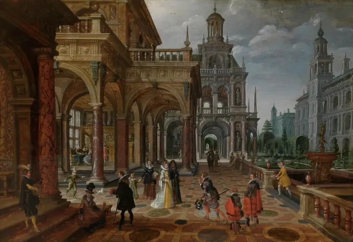 Framed Print : Palaces, c1590-1610. Creator: Paul Vredeman de Vries Framed Print : Palaces, c1590-1610. Creator: Paul Vredeman de Vries