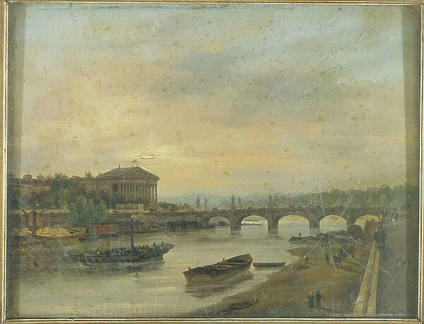 Palais Bourbon and the Pont Louis-XVI (Pont de la Concorde), 1826. Creator: Giuseppe Canella