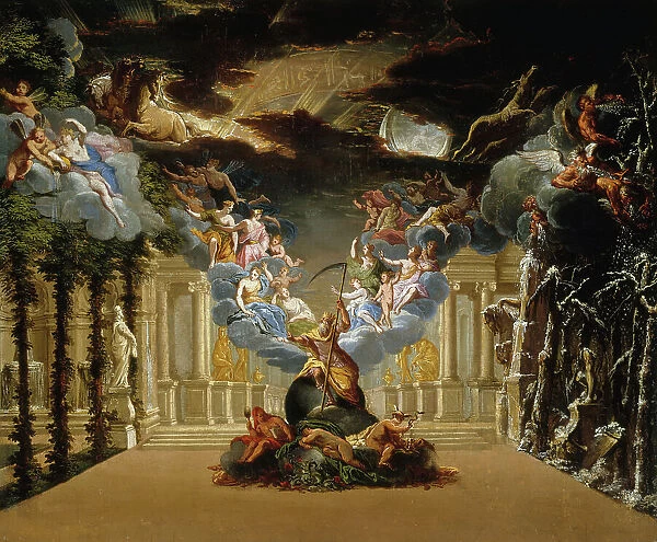 The Palais du Temps. Scenery for the prologue of 'Atys', lyrical tragedy by Lully, c1708. Creator: Jacques Vigoureux Duplessis. The Palais du Temps. Scenery for the prologue of 'Atys', lyrical tragedy by Lully, c1708