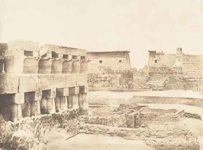 Framed Print : Palais et Village de Louxor, pris du Sud, Thebes, 1849-50. Creator: Maxime du Camp Framed Print : Palais et Village de Louxor, pris du Sud, Thebes, 1849-50. Creator: Maxime du Camp