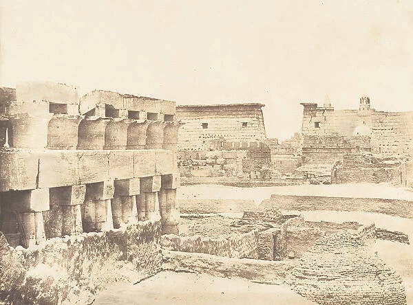 Palais et Village de Louxor, pris du Sud, Thebes, 1849-50. Creator: Maxime du Camp