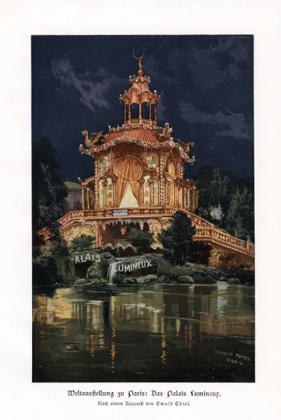 The Palais Lumineux Print, Paris Universal Exposition 1900. Art