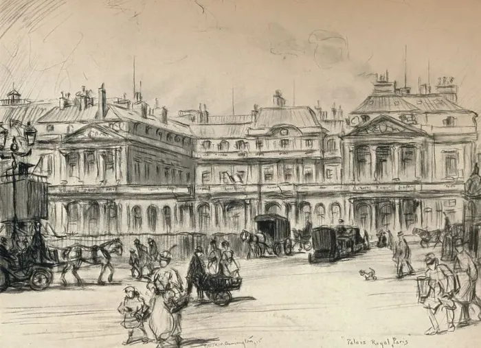 Framed Print : The Palais-Royal, 1915. Artist: Frank Milton Armington Framed Print : The Palais-Royal, 1915. Artist: Frank Milton Armington