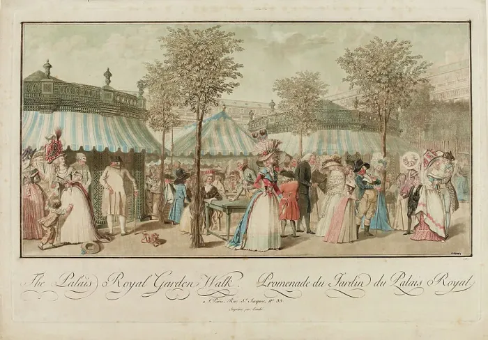 Framed Print : The Palais Royal Garden Walk, 1787. Creator: Le Coeur, Louis (active ca. 1800) Framed Print : The Palais Royal Garden Walk, 1787. Creator: Le Coeur, Louis (active ca. 1800)