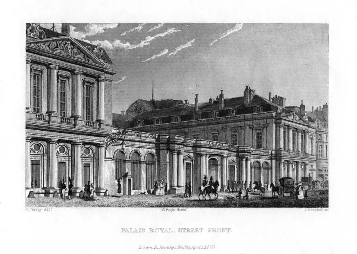 Framed Print : Palais Royal, Paris, France, 1829. Artist: J Hanshall Framed Print : Palais Royal, Paris, France, 1829. Artist: J Hanshall