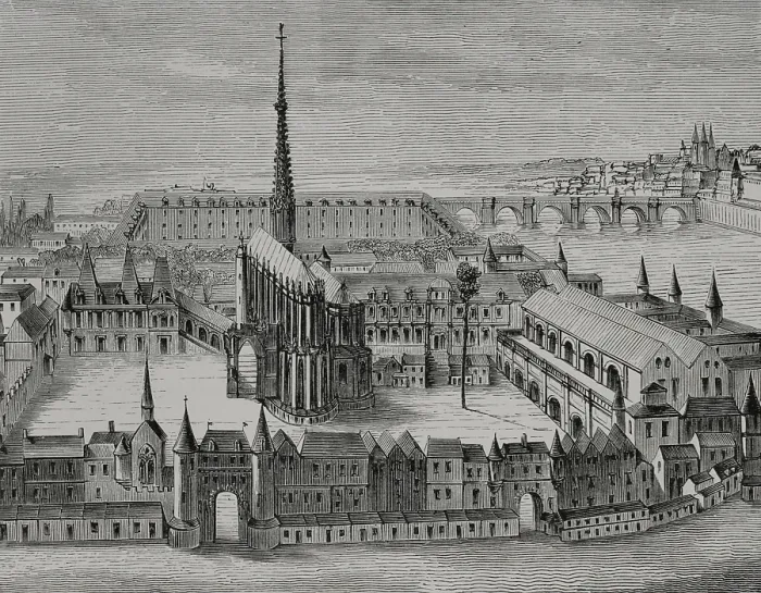 Framed Print : The Palais and the Sainte-Chapelle in the 16th century, Paris, France, 1878. Creator: Unknown Framed Print : The Palais and the Sainte-Chapelle in the 16th century, Paris, France, 1878. Creator: Unknown