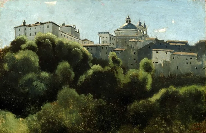 Framed Print : Palazzo Chigi, Ariccia, 1826-1827. Creator: Corot, Jean-Baptiste Camille (1796-1875)
