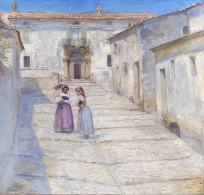 Framed Print : Palazzo Ferrante in Cività d'Antino, 1890. Creator: Henry Lørup Framed Print : Palazzo Ferrante in Cività d'Antino, 1890. Creator: Henry Lørup