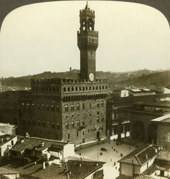 Framed Print : Palazzo Vecchio and Piazza della Signoria, (S. E). Florence, Italy, c1909. Creator: Unknown Framed Print : Palazzo Vecchio and Piazza della Signoria, (S. E). Florence, Italy, c1909. Creator: Unknown