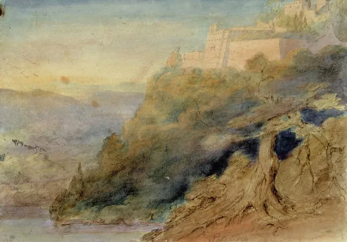 Framed Print : Palazzolo, Italian Landscape, 1830-1873. Creator: Robert Wilhelm Ekman Framed Print : Palazzolo, Italian Landscape, 1830-1873. Creator: Robert Wilhelm Ekman
