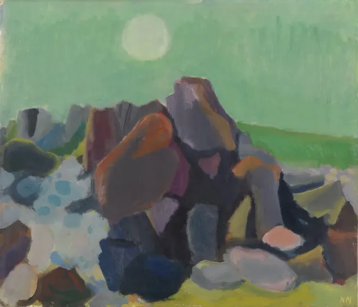 Framed Print : Pale moon, before 1936. Creator: Nils Nilsson Framed Print : Pale moon, before 1936. Creator: Nils Nilsson