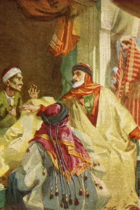 Framed Print : A Palestine Bazaar - Luke xxii. 36, c1924. Creators: James Clark, Henry A Harper Framed Print : A Palestine Bazaar - Luke xxii. 36, c1924. Creators: James Clark, Henry A Harper