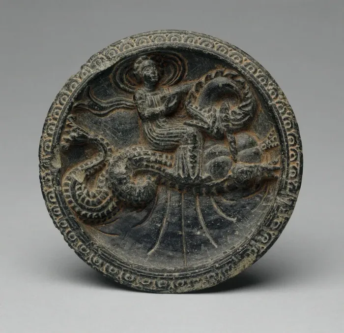 Framed Print : Palette with Sea Nymph (Nereid) Riding on a Sea Monster, 1st century B. C Framed Print : Palette with Sea Nymph (Nereid) Riding on a Sea Monster, 1st century B. C