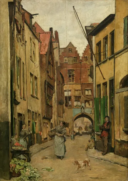 Framed Print : Palingbrugstraat, 1880. Creator: Pieter Verhaert Framed Print : Palingbrugstraat, 1880. Creator: Pieter Verhaert