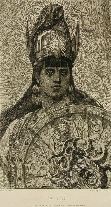 Framed Print : Pallas, 1874. Creator: Félicien Rops Framed Print : Pallas, 1874. Creator: Félicien Rops