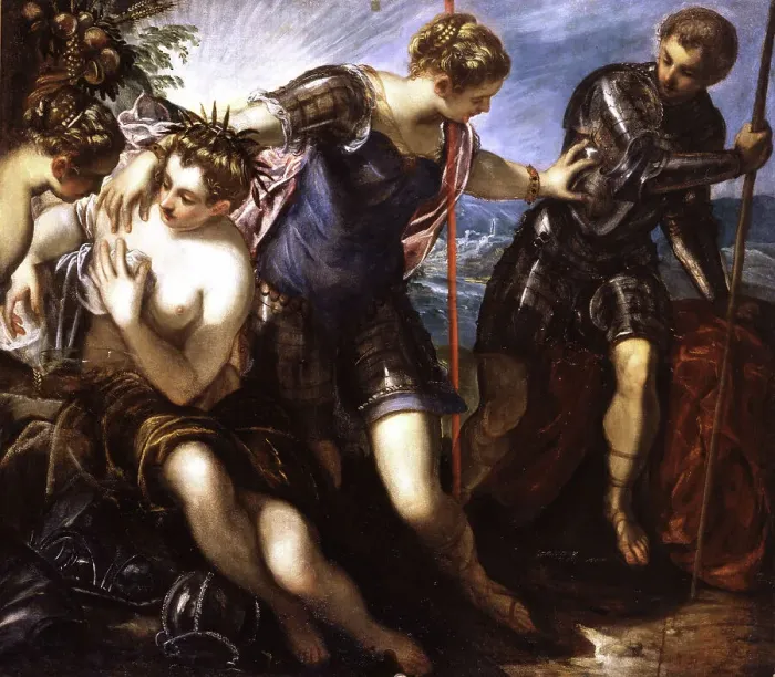 Framed Print : Pallas Athena Drives Away Mars, 1576. Creator: Tintoretto, Jacopo (1518-1594) Framed Print : Pallas Athena Drives Away Mars, 1576. Creator: Tintoretto, Jacopo (1518-1594)