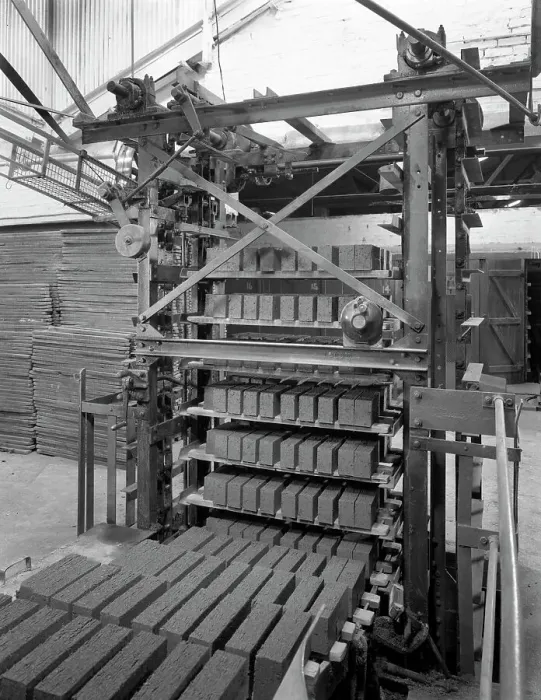 Framed Print : Palletising machine at Whitwick Brickworks, Coalville, Leicestershire, 1963. Artist Framed Print : Palletising machine at Whitwick Brickworks, Coalville, Leicestershire, 1963. Artist
