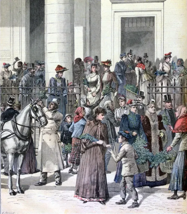 Framed Print : Palm Sunday, Holy Week, Paris, 1891. Artist: Henri Meyer