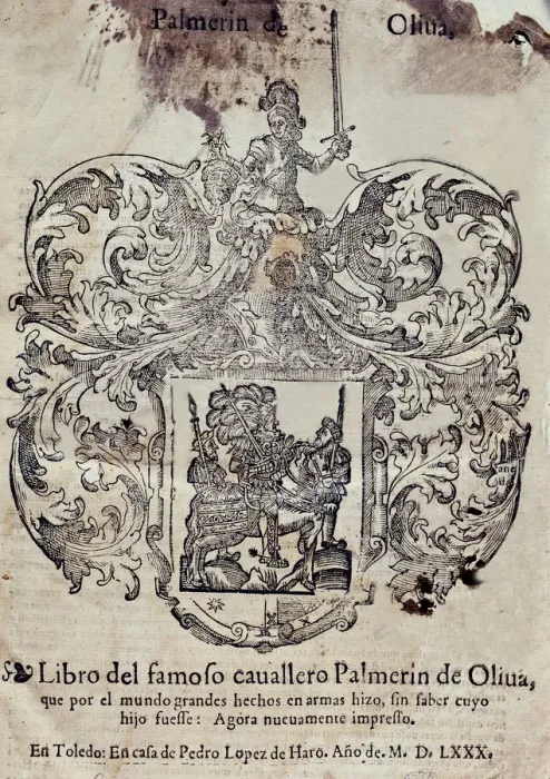 Framed Print : Palmerin de Oliva, book of the famous knight Palmerin de Oliva, printed in Toledo Framed Print : Palmerin de Oliva, book of the famous knight Palmerin de Oliva, printed in Toledo